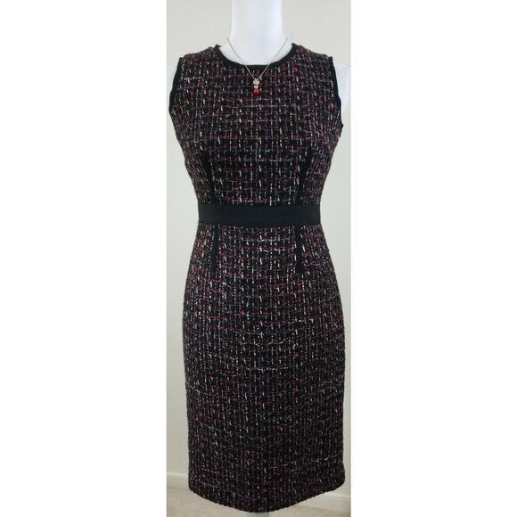 TALBOTS ~Woman Size 2Petite~ Black/Multi Color Wool Blend Dress Sleeveless Lined - Picture 12 of 12